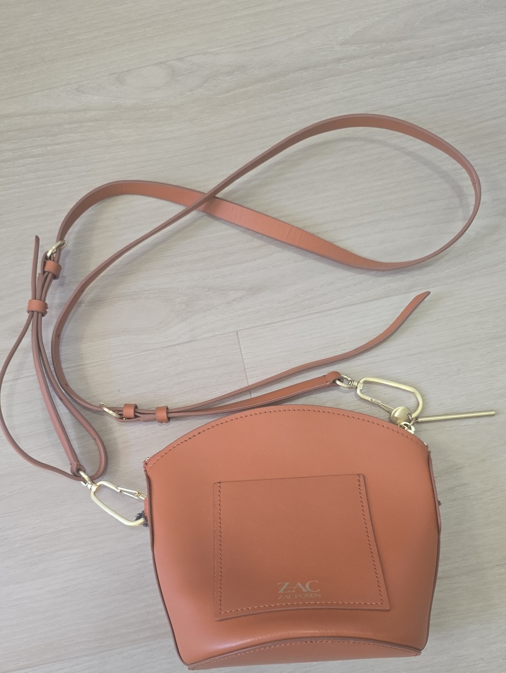 ZAC Zac Posen Leather Crossbody in Warm Tan